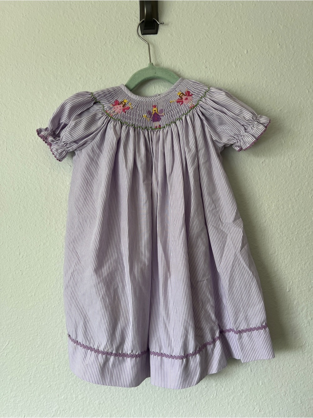 Smocked Giraffe Tooth Fairy Girl’s Striped Dress 18 month